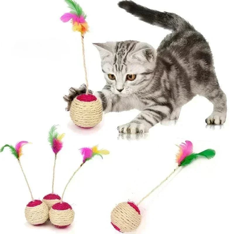 1 jouet pour chat en sisal, balle à gratter, jouet interactif d'entraînement - Look - Home