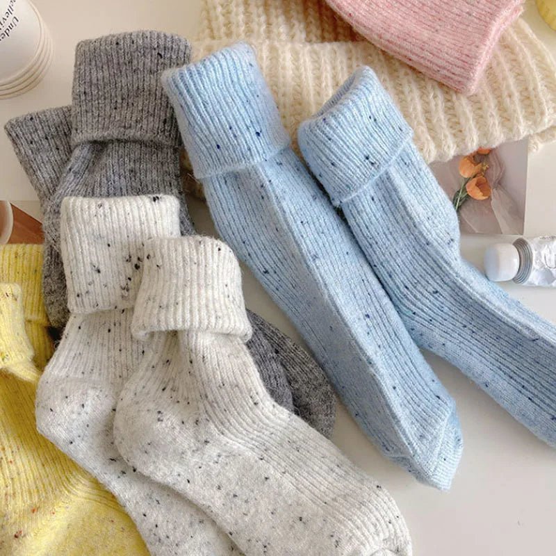 1/5 paires de chaussettes épaisses de couleur unie pour femmes - Look - Home