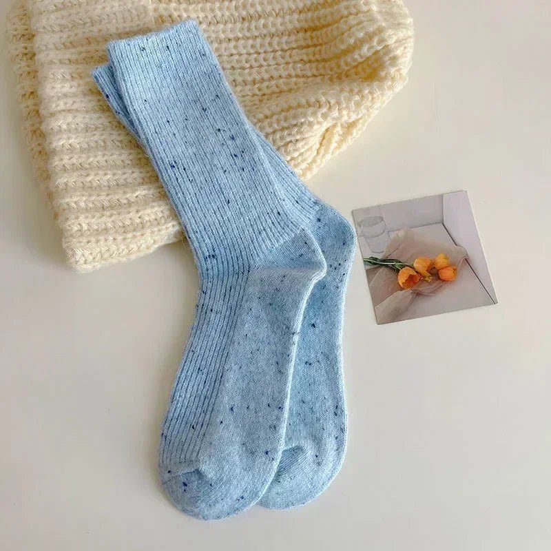 1/5 paires de chaussettes épaisses de couleur unie pour femmes - Look - Home