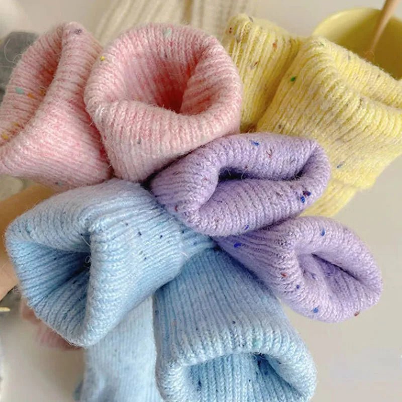 1/5 paires de chaussettes épaisses de couleur unie pour femmes - Look - Home