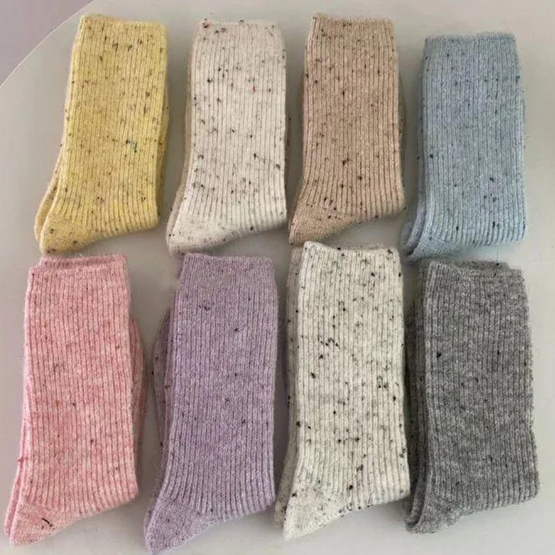 1/5 paires de chaussettes épaisses de couleur unie pour femmes - Look - Home