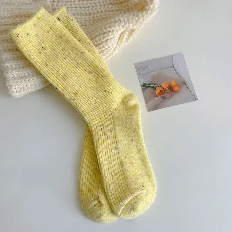 1/5 paires de chaussettes épaisses de couleur unie pour femmes - Look - Home