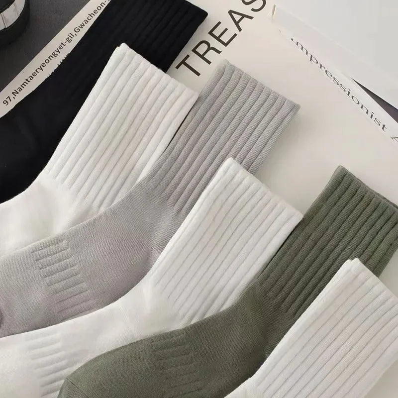 1/5 paires de chaussettes femme en coton noir et blanc - Look - Home