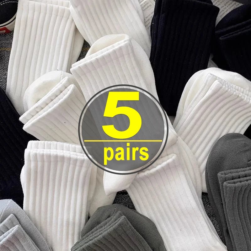 1/5 paires de chaussettes femme en coton noir et blanc - Look - Home