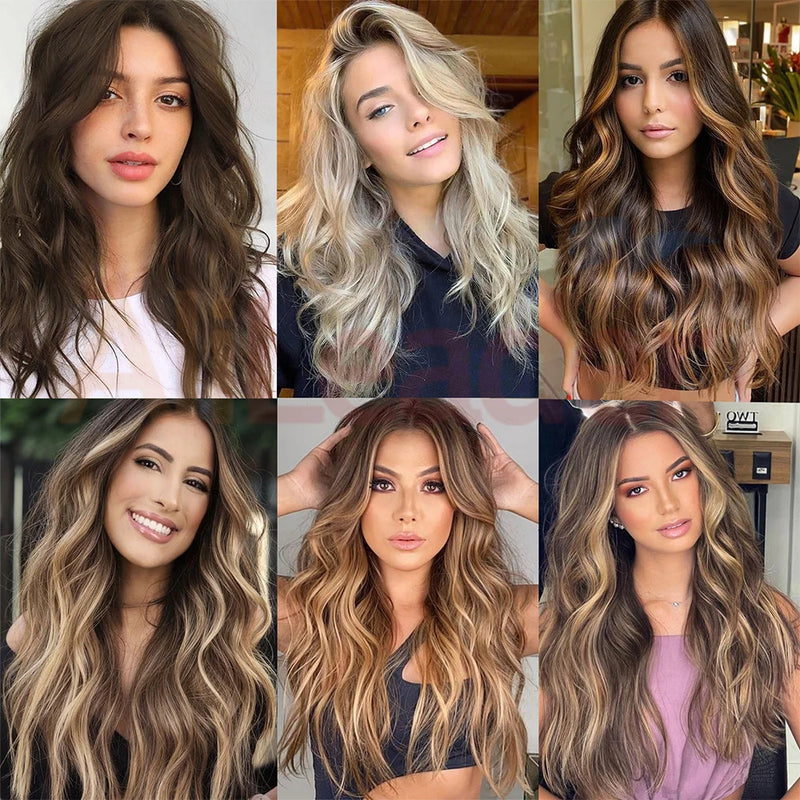 Lot de 4 extensions de cheveux synthétiques à clipser