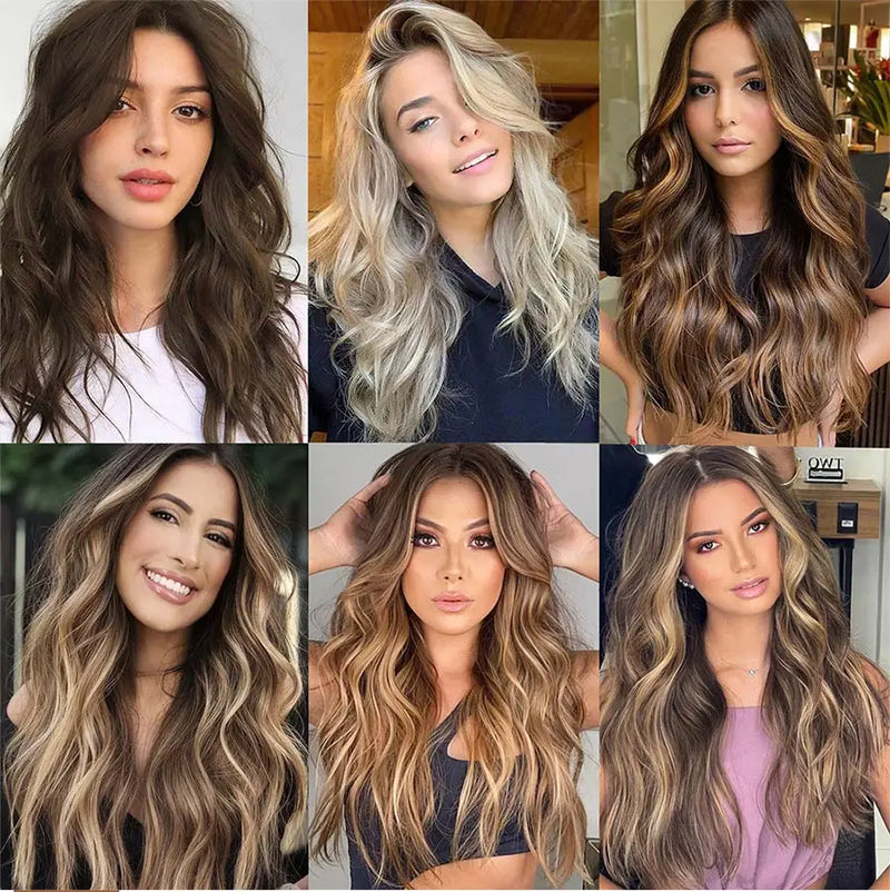 Lot de 4 extensions de cheveux synthétiques à clipser