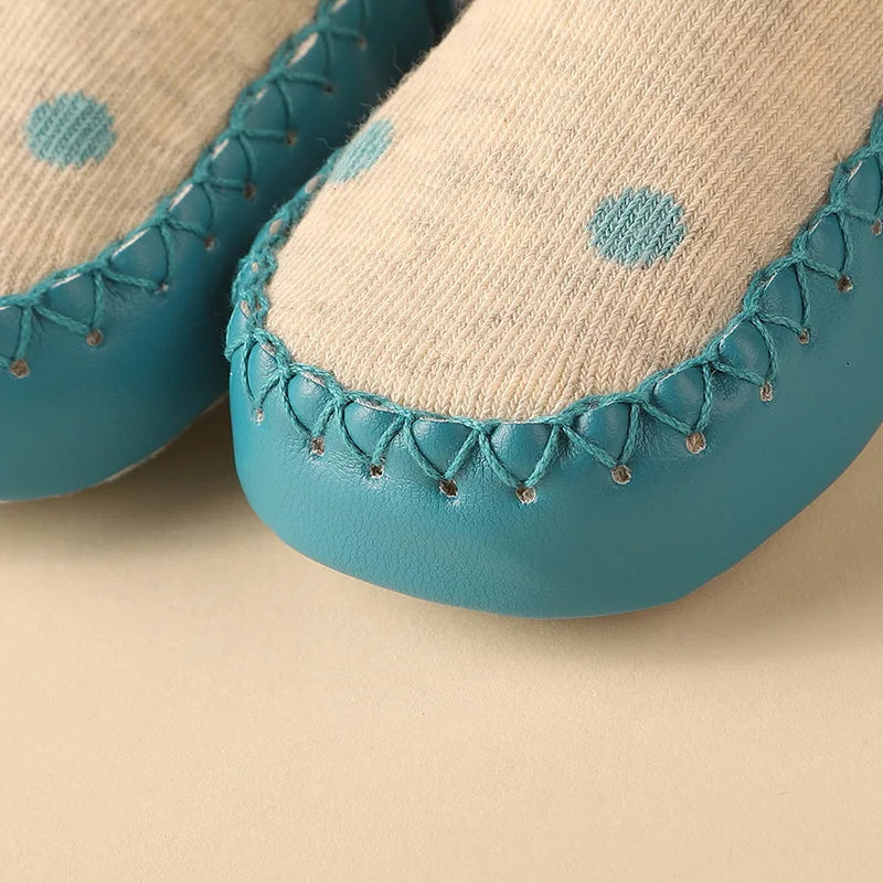 Chaussettes d'hiver pour bébé avec semelle antidérapante en caoutchouc