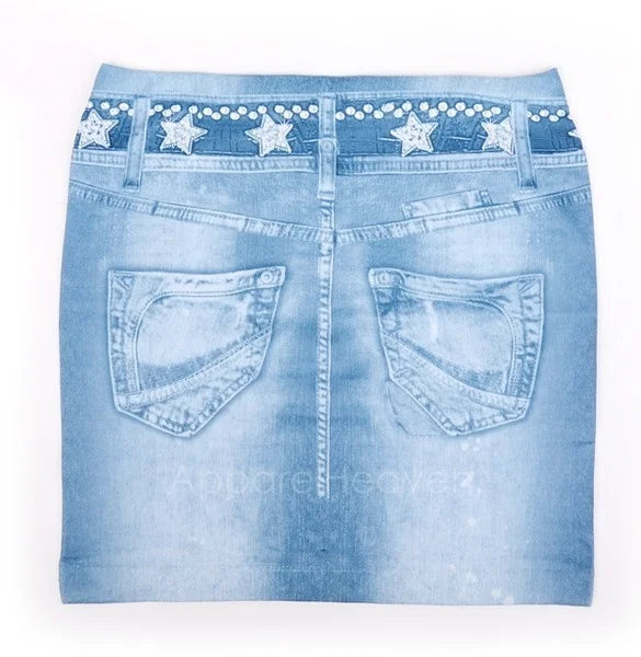 Mini jupe courte en jean bleu skinny élastique pour femme