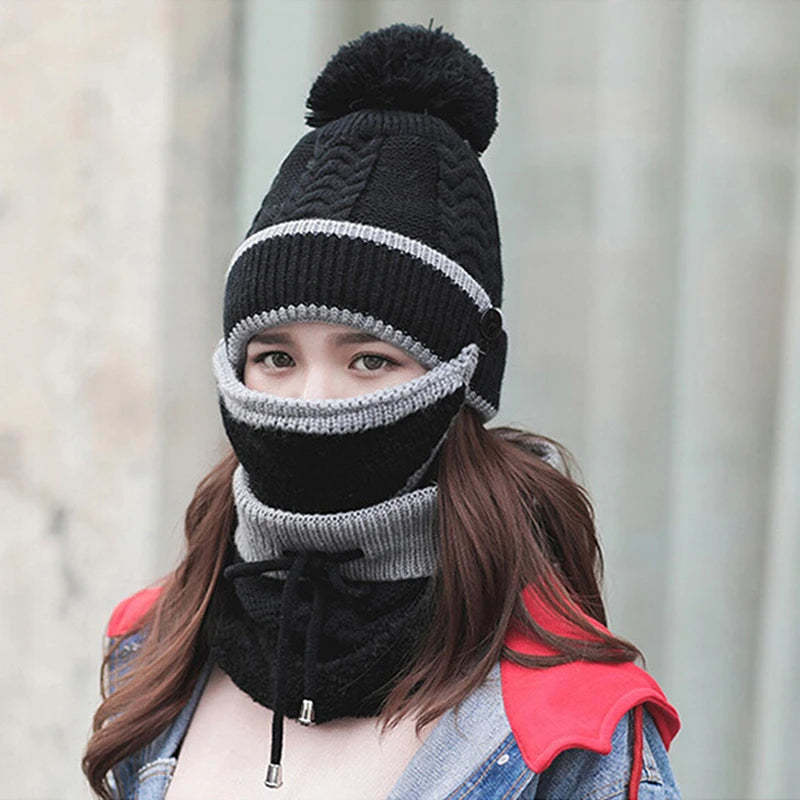 Ensemble de bonnet et écharpe tricotés pour femme