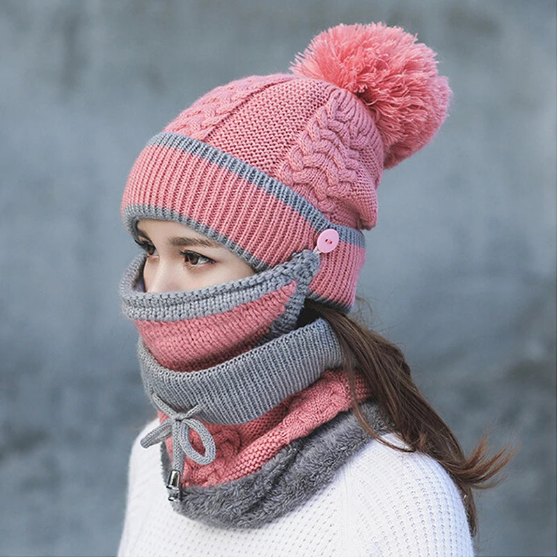 Ensemble de bonnet et écharpe tricotés pour femme