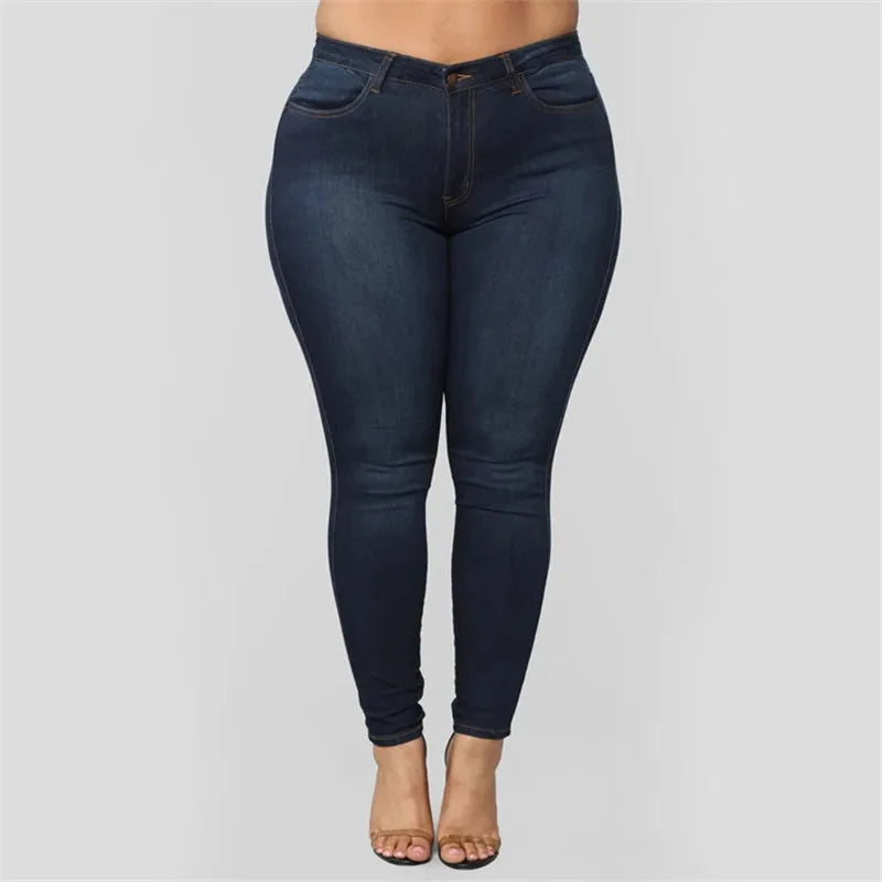 Jean skinny taille haute grande taille XL-5XL pour femme