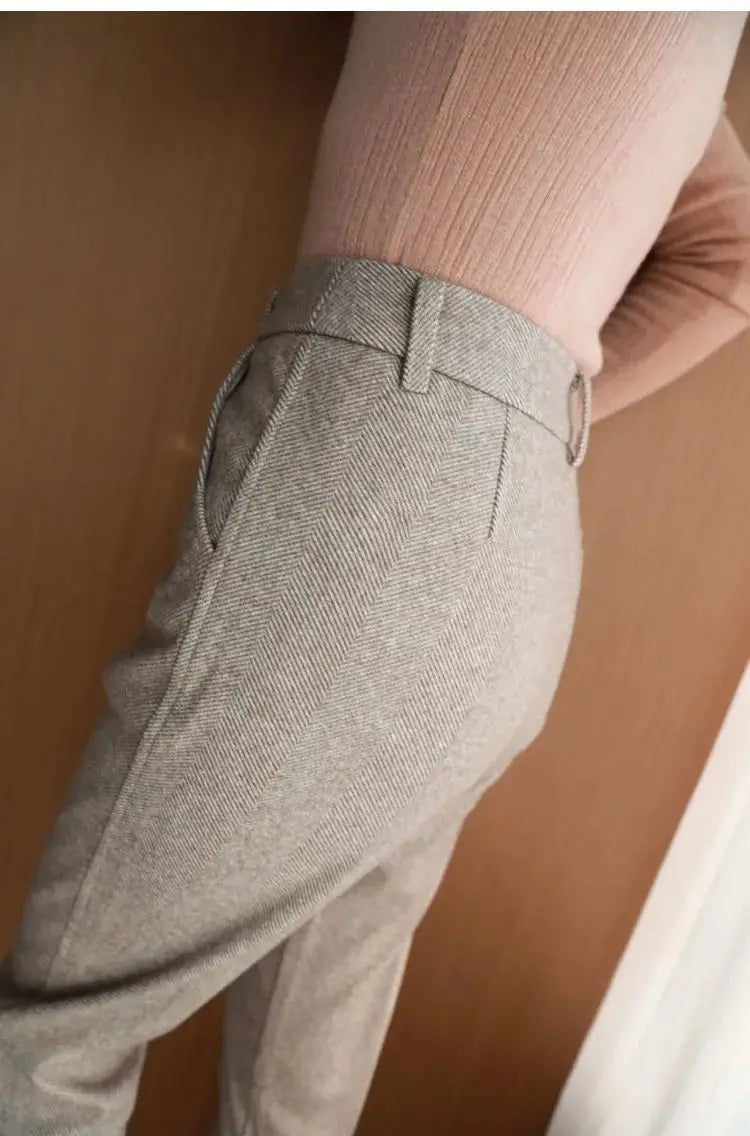 pantalon de costume décontracté taille haute