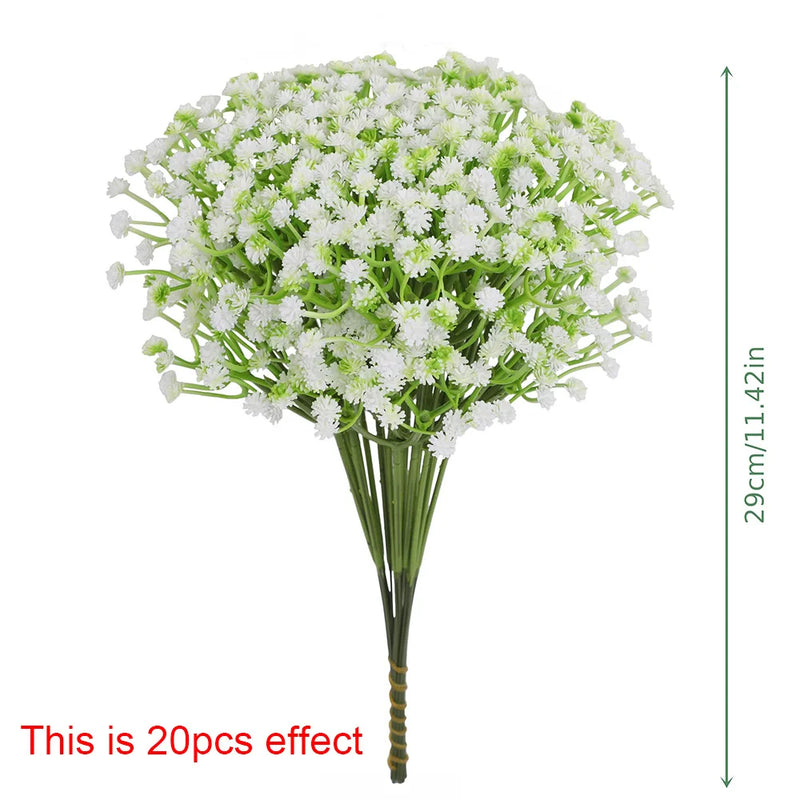 Bouquet de fleurs artificielles en plastique gypsophile