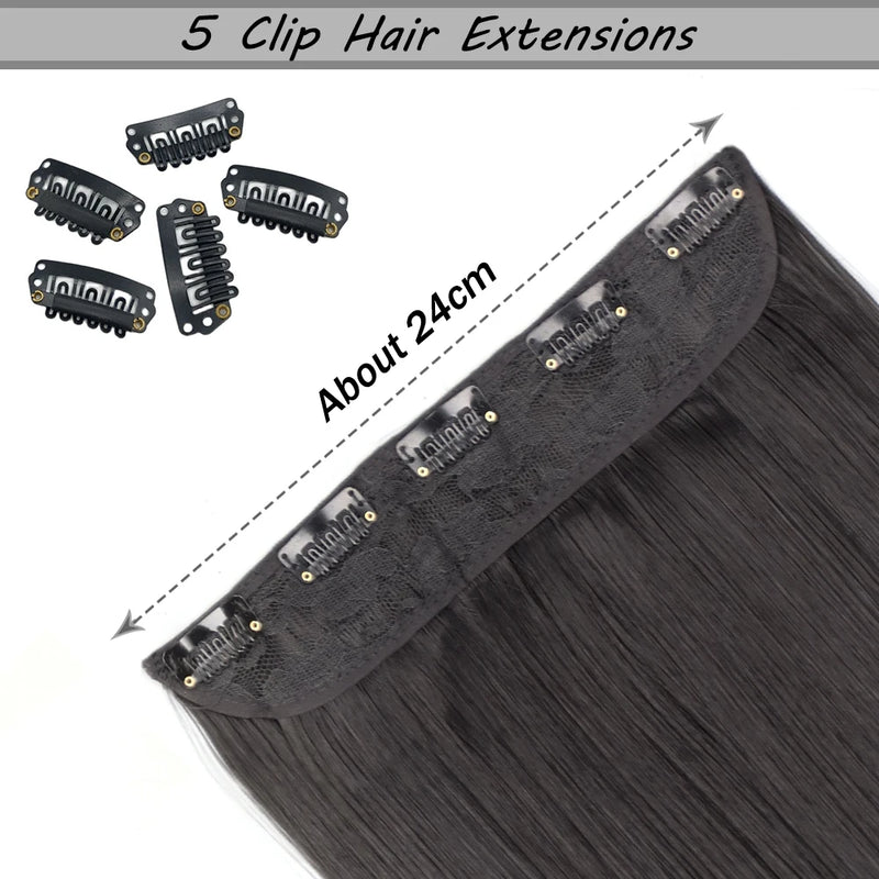 Extensions de cheveux synthétiques à 5 clips 80 cm