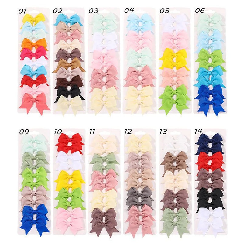 Lot de 10 barrettes à cheveux en ruban solide pour bébé fille