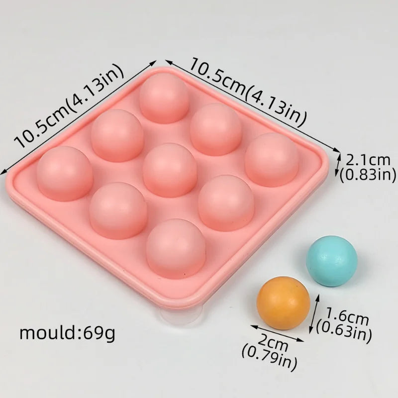 Moule en silicone rond poreux pour bonbons et chocolat avec couvercle