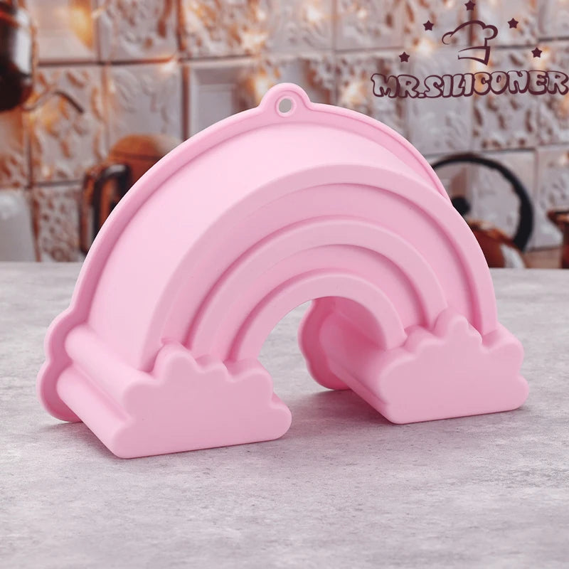 Moule à gâteau en silicone arc-en-ciel