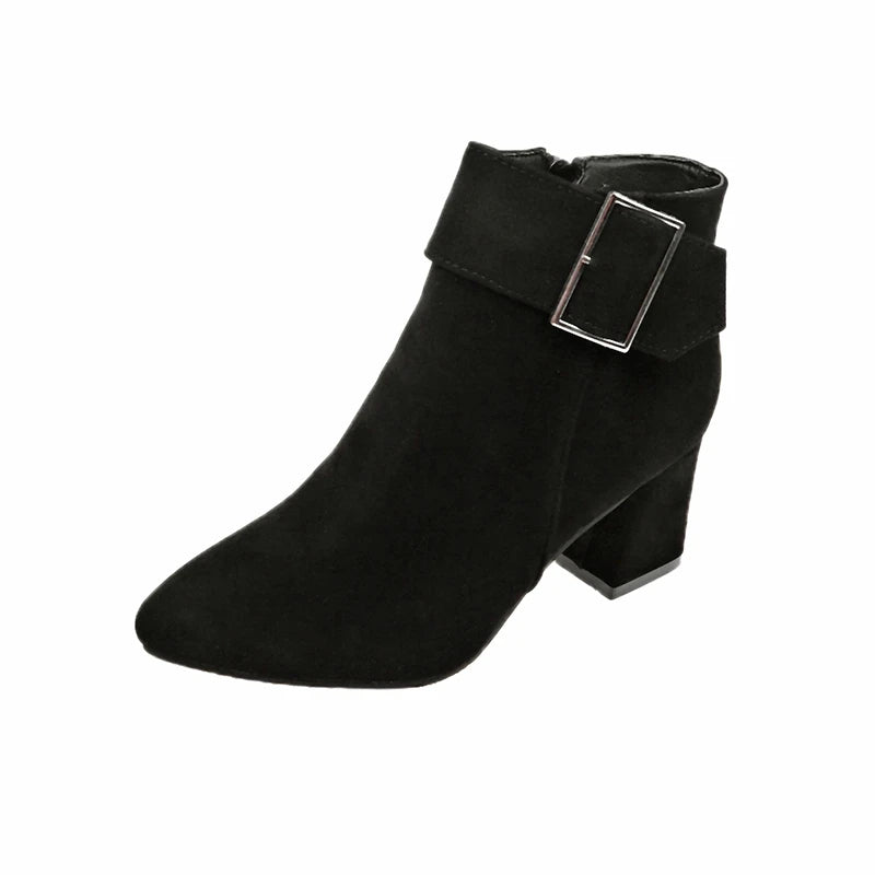 Bottines pour femmes en cuir noir