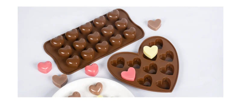 Moule à chocolat en silicone multi-tailles en forme de cœur