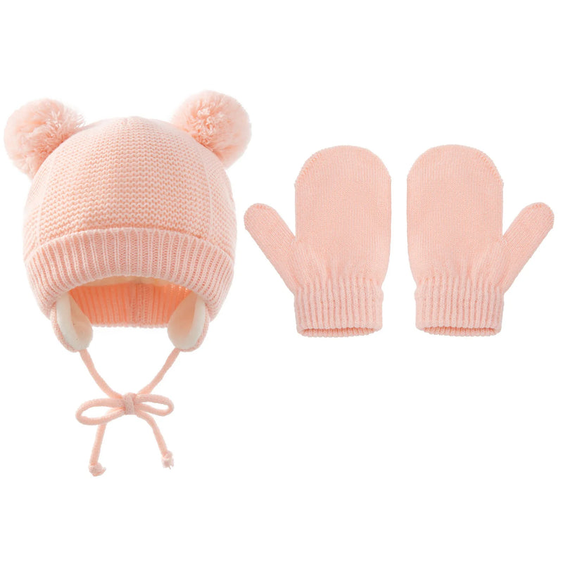 Ensemble bonnet et mitaines d'hiver pour bébé de 1 à 3 ans