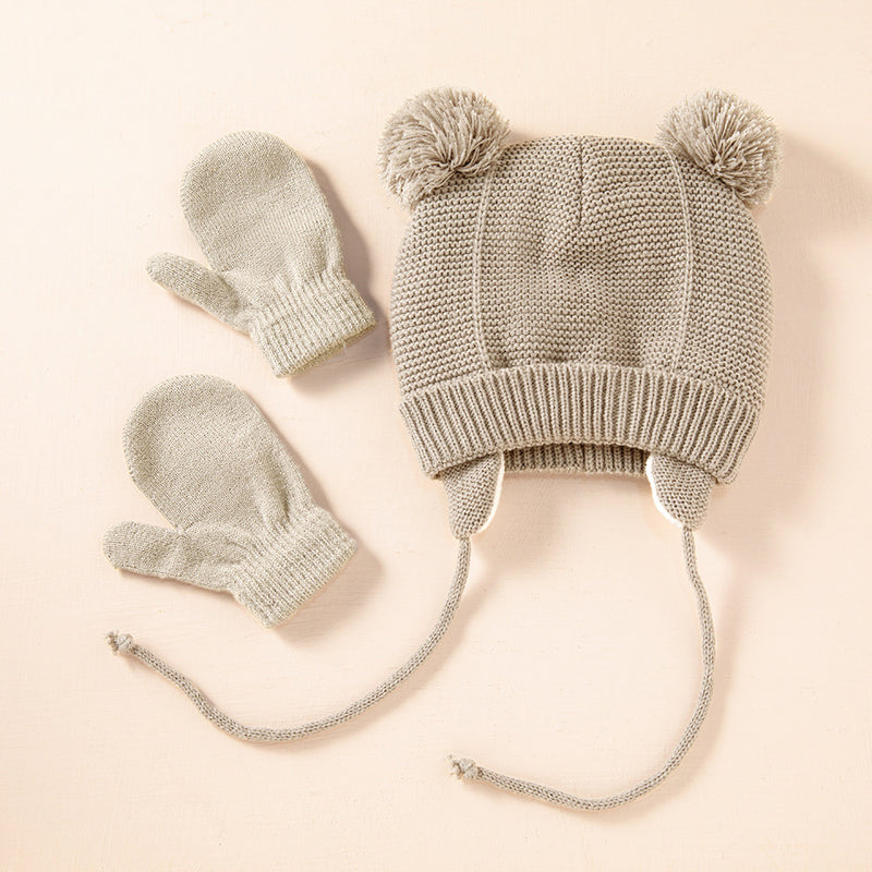 Ensemble bonnet et mitaines d'hiver pour bébé de 1 à 3 ans