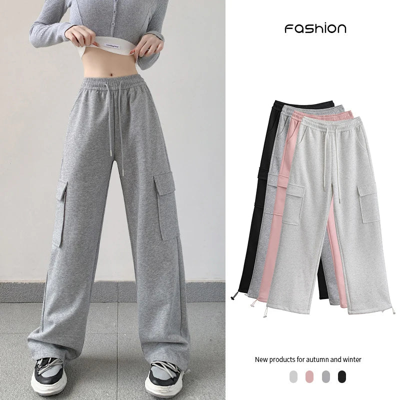 Pantalon de survêtement cargo en coton pour femme