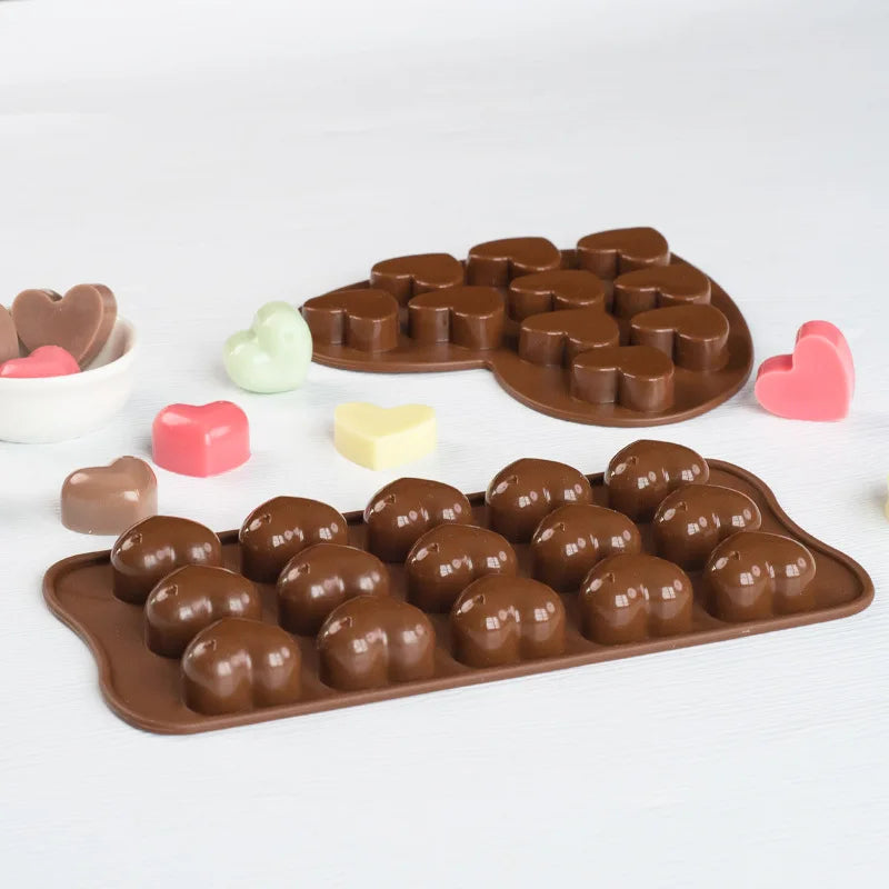 Moule à chocolat en silicone multi-tailles en forme de cœur