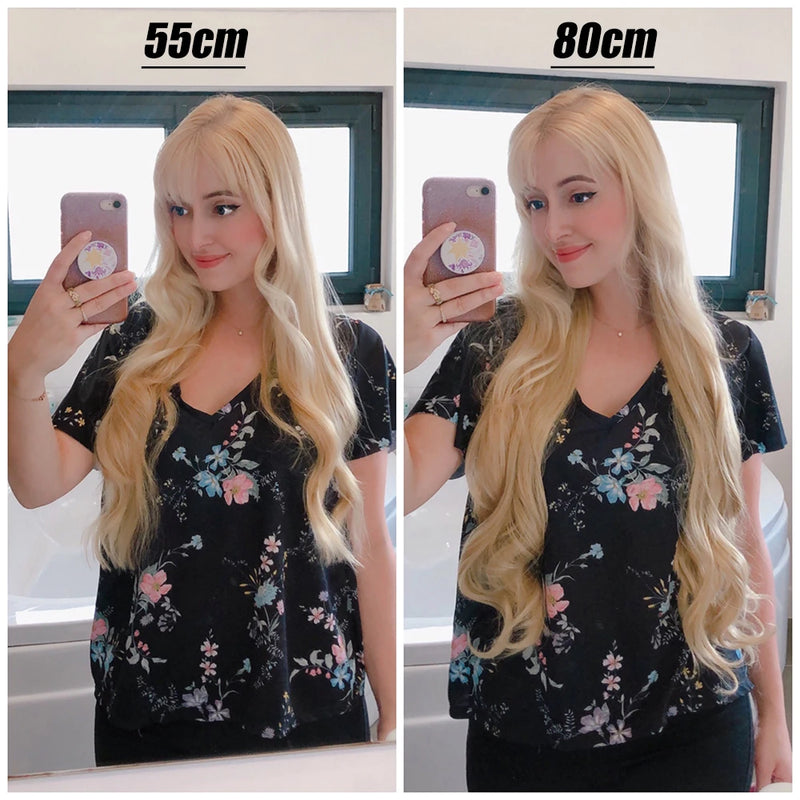 Extensions de cheveux synthétiques à 5 clips 80 cm