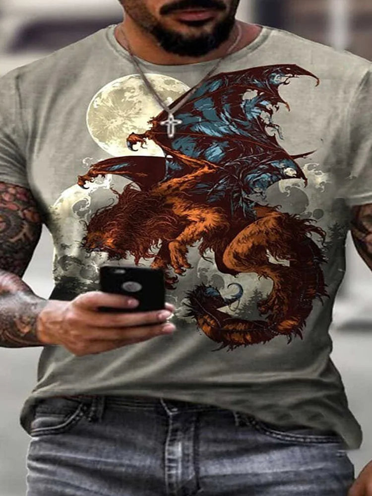 T-shirt à manches courtes pour homme, imprimé en 3D