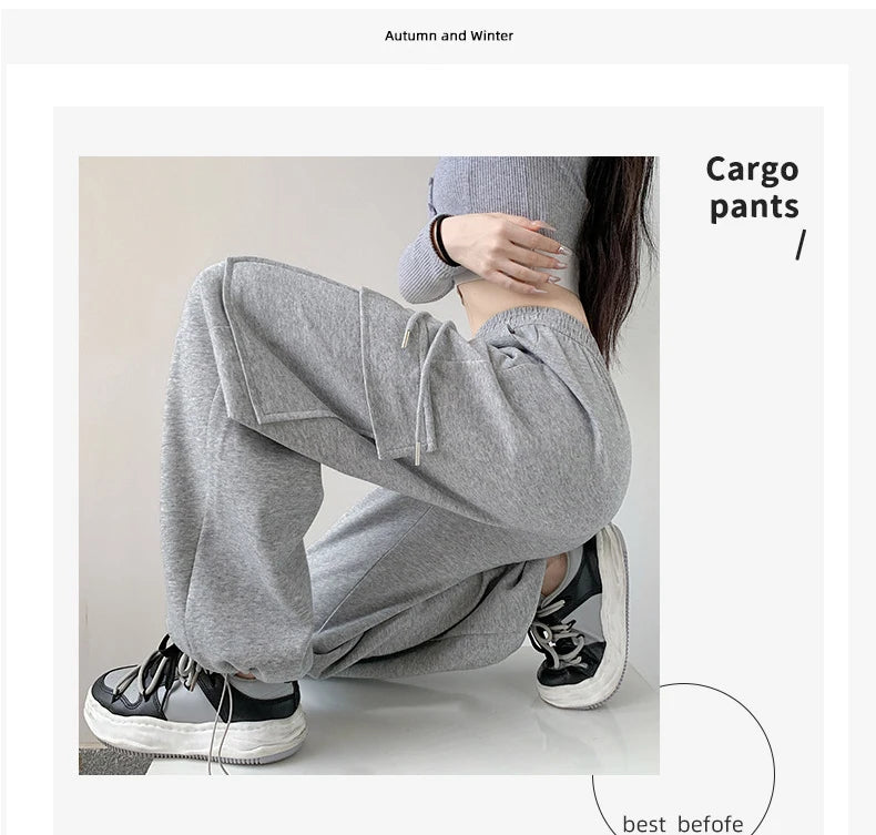 Pantalon de survêtement cargo en coton pour femme