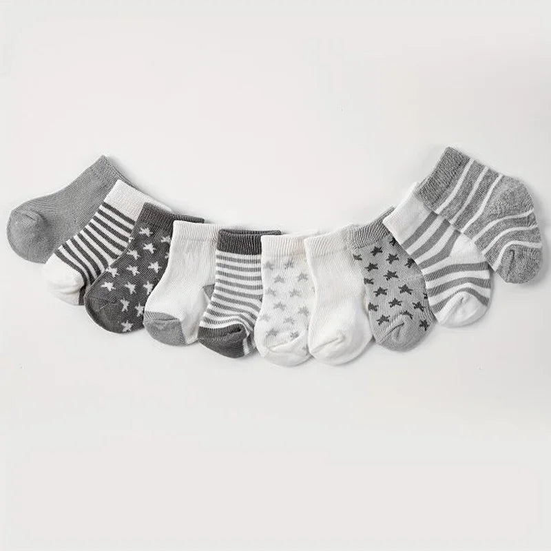 Lot de 5 paires de chaussettes pour bébé à rayures