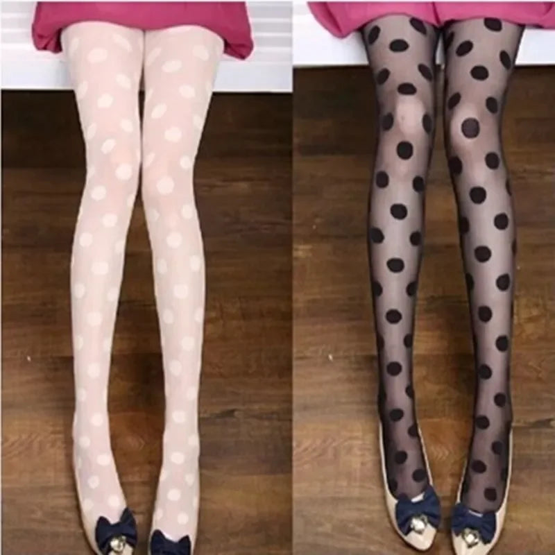 Collants à pois pour femme