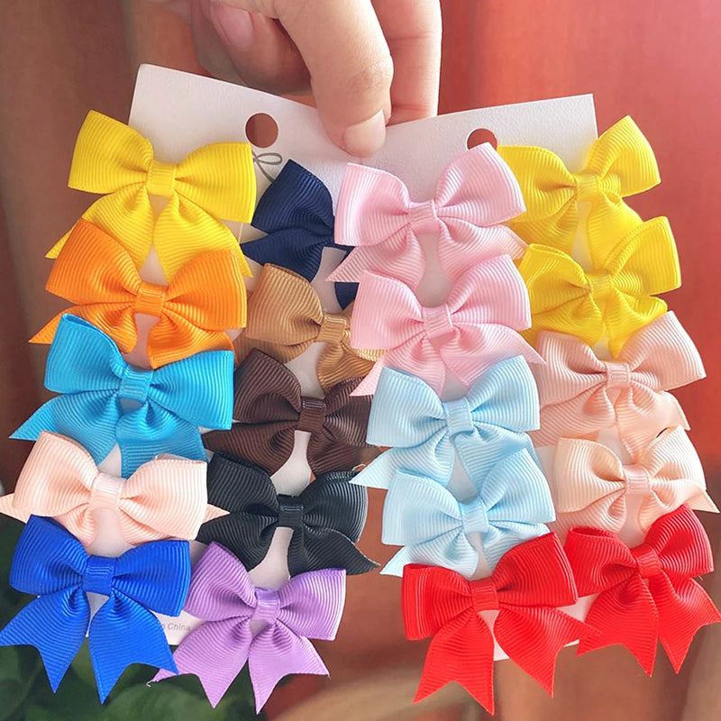 Lot de 10 barrettes à cheveux en ruban solide pour bébé fille