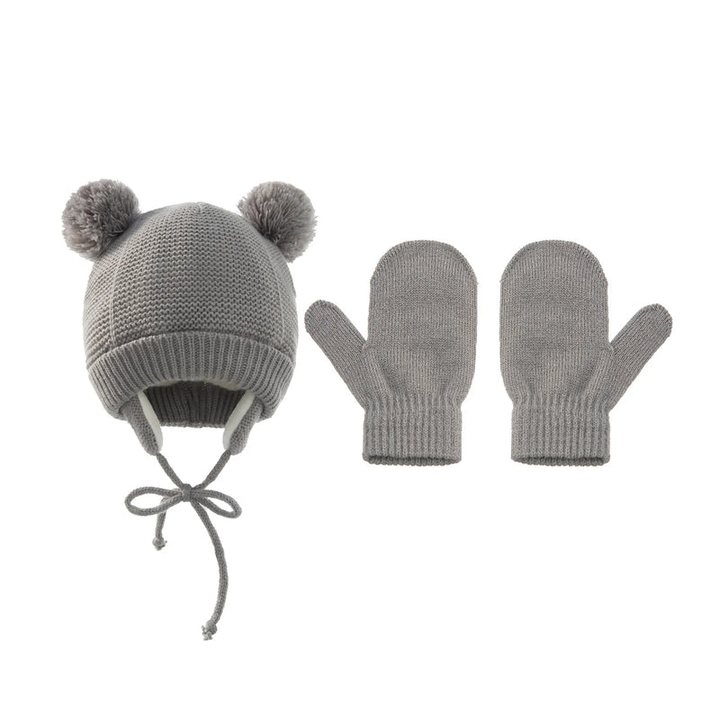 Ensemble bonnet et mitaines d'hiver pour bébé de 1 à 3 ans