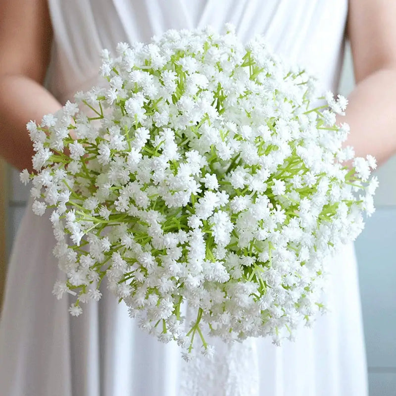 Bouquet de fleurs artificielles en plastique gypsophile