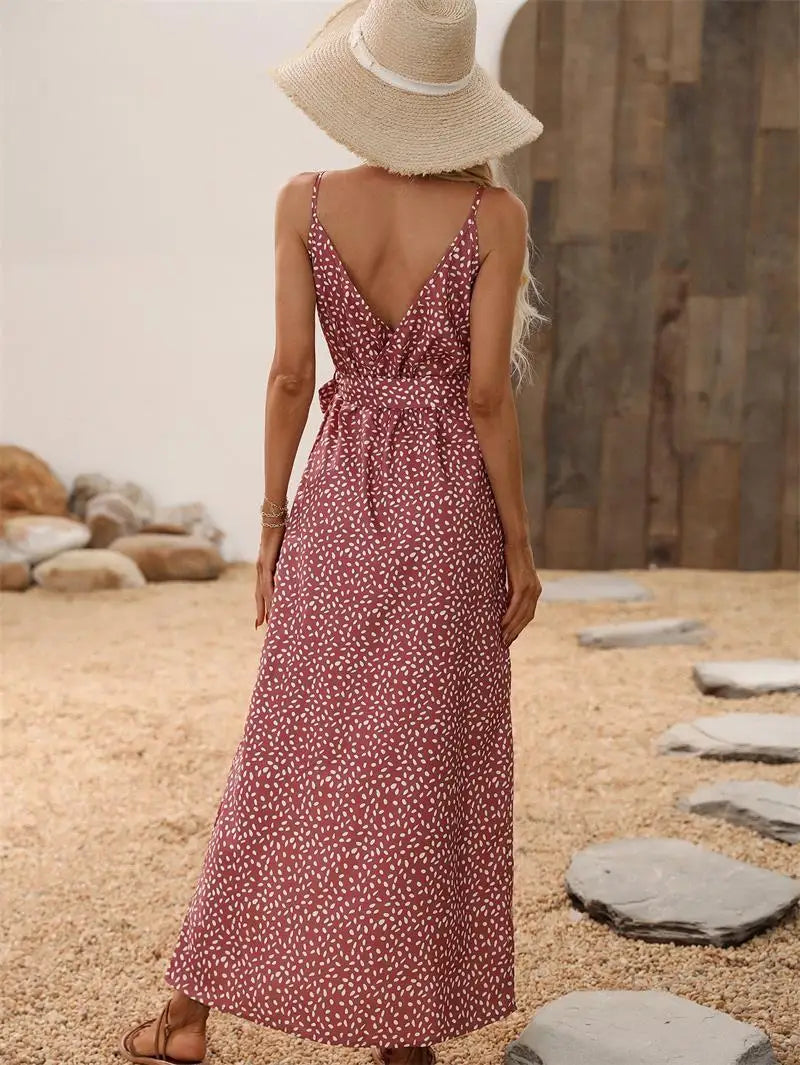 Robe longue d'été à imprimé floral pour femme