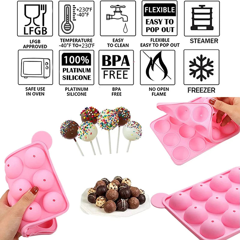 Moule à Cake Pop en Silicone pour Sucettes