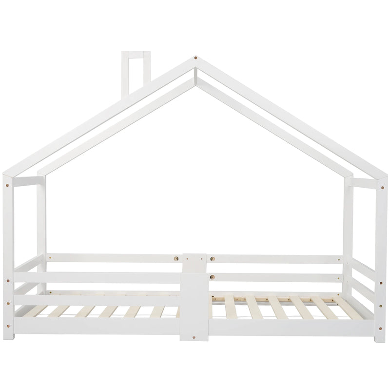 Lit cabane pour enfant 90 x 200 cm, sans matelas blanc