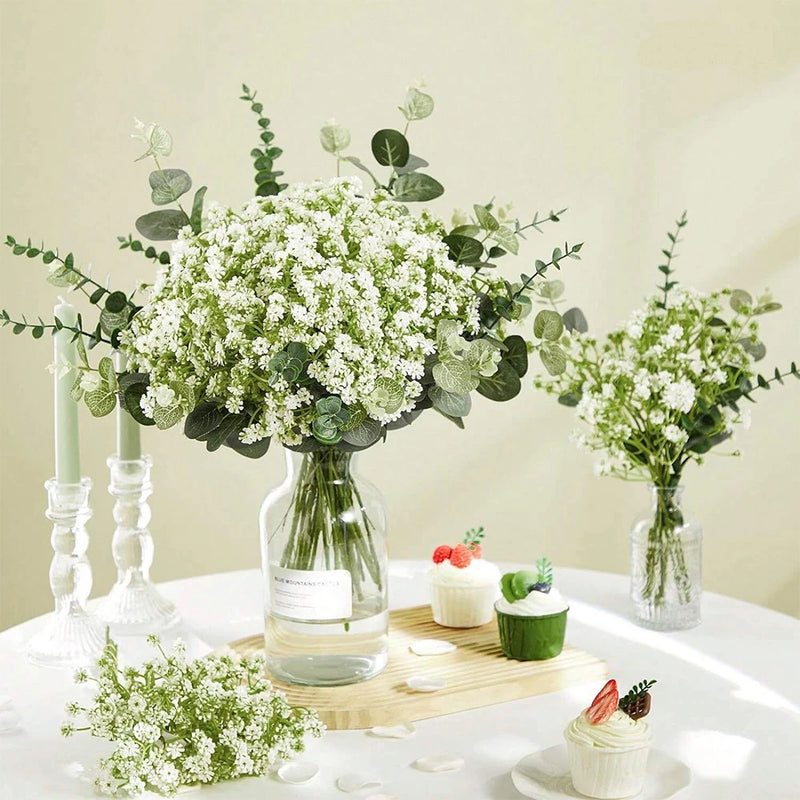 Bouquet de fleurs artificielles en plastique gypsophile