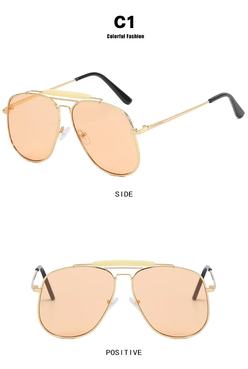 Lunettes de soleil pilote à monture métallique pour femmes