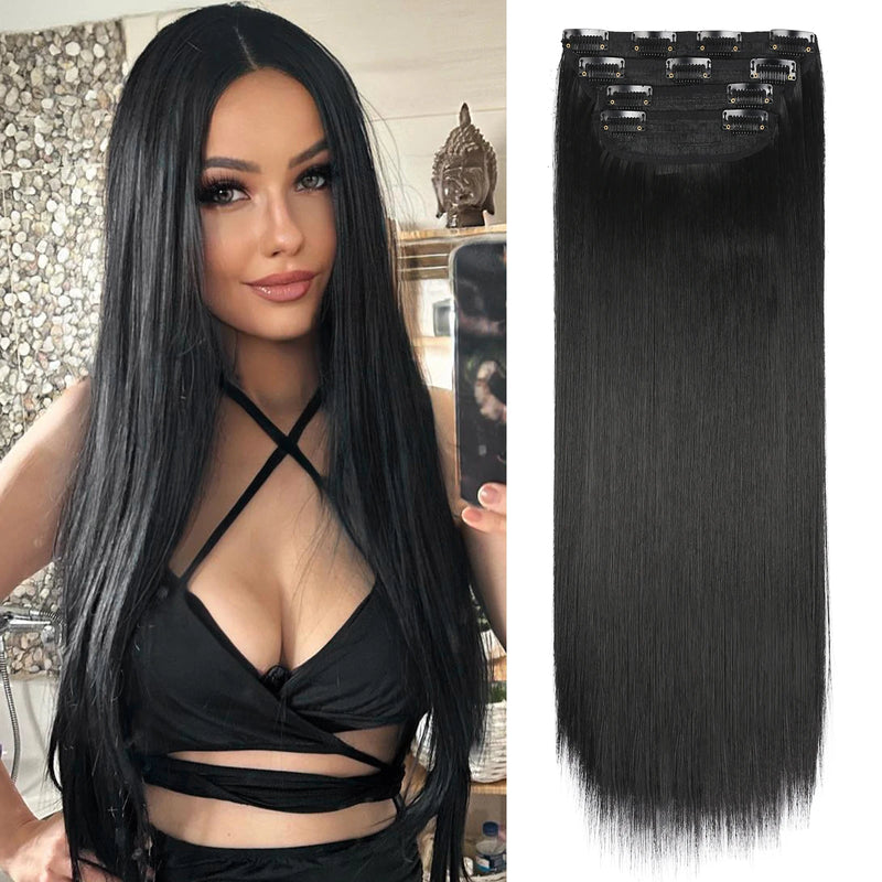 Lot de 4 extensions de cheveux synthétiques à clipser