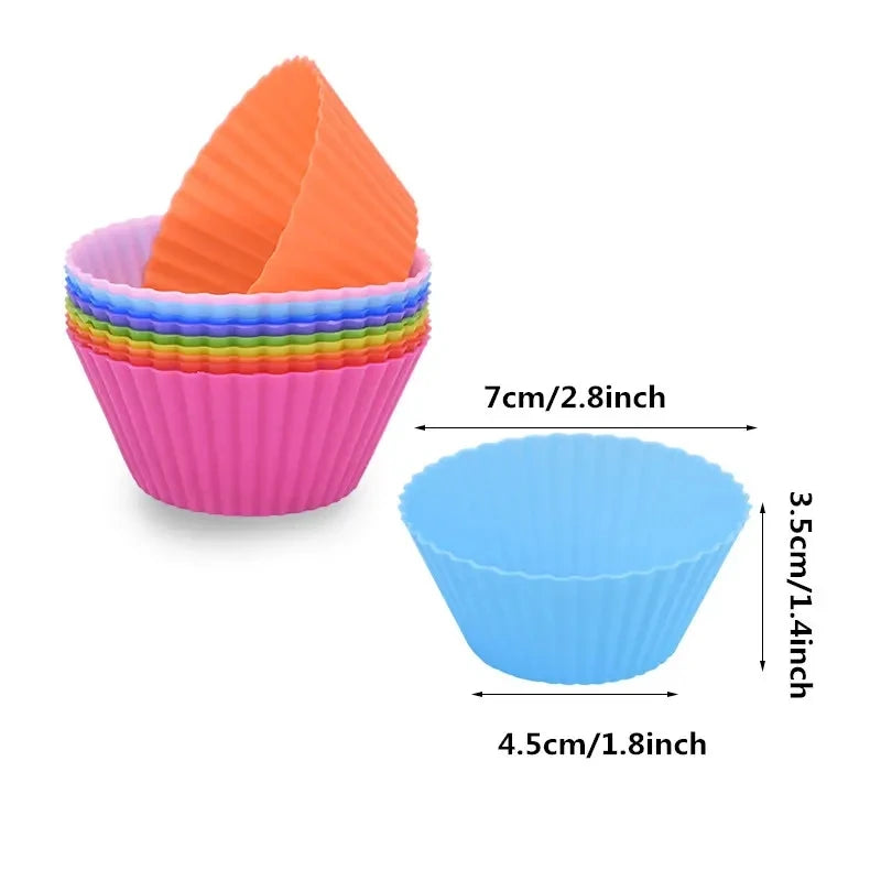 Moule à gâteau en silicone rond pour muffins et cupcakes