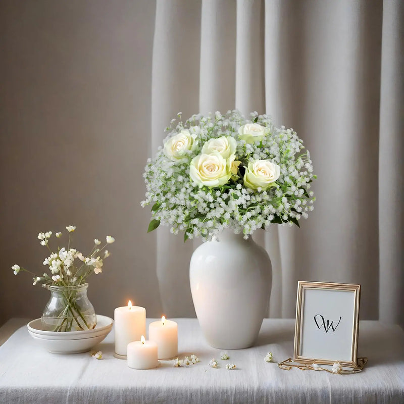 Bouquet de fleurs artificielles en plastique gypsophile