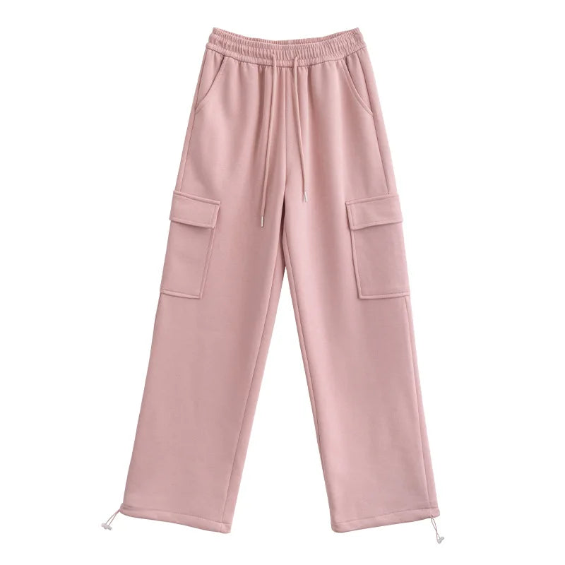 Pantalon de survêtement cargo en coton pour femme