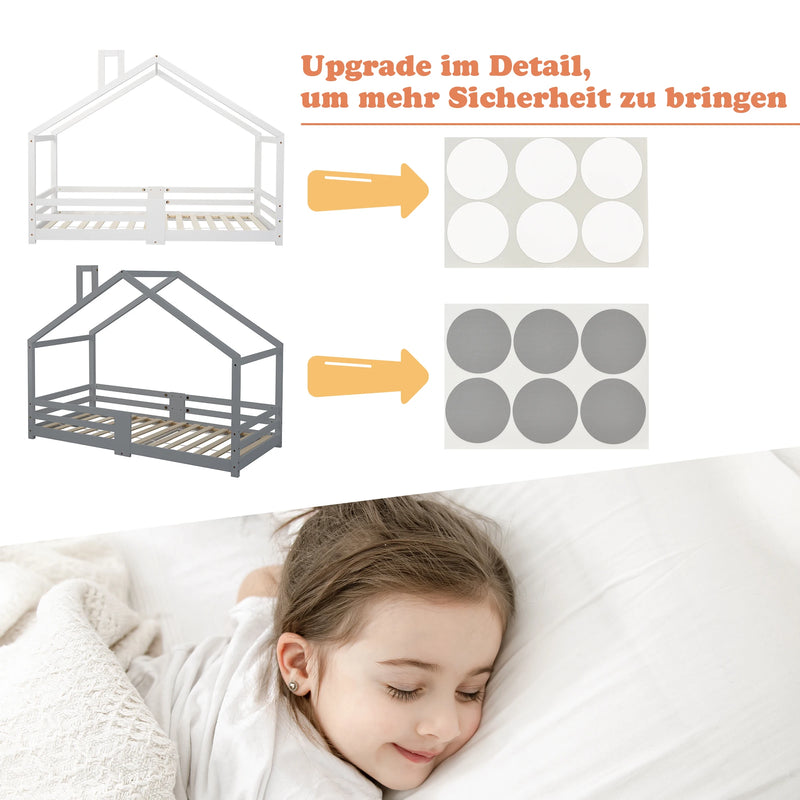 Lit cabane pour enfant 90 x 200 cm, sans matelas blanc