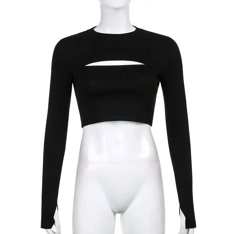 Crop top à col rond pour femme