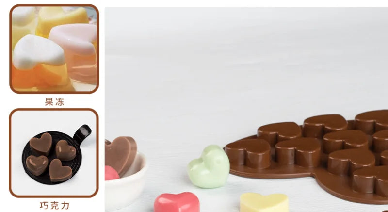 Moule à chocolat en silicone multi-tailles en forme de cœur