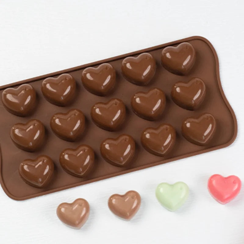 Moule à chocolat en silicone multi-tailles en forme de cœur