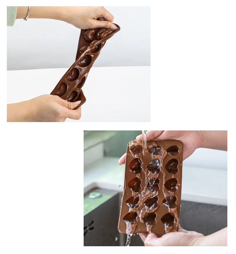 Moule à chocolat en silicone multi-tailles en forme de cœur