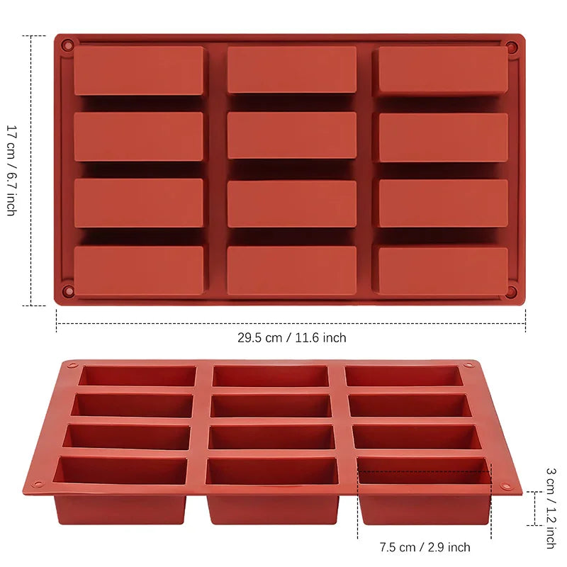 Moules rectangulaires en silicone pour la cuisson de barres énergétiques